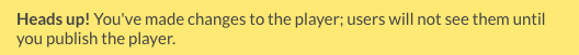 message de modifications non publiées